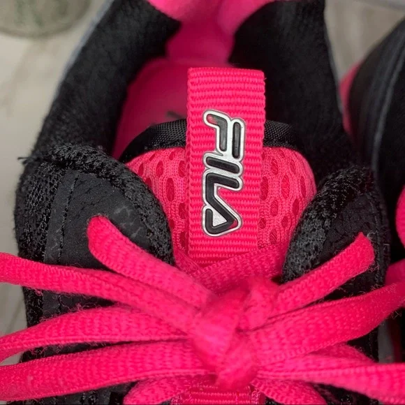 Fila Women’s Sneakers Black Pink Sz 9.5 - Picture 7 of 11